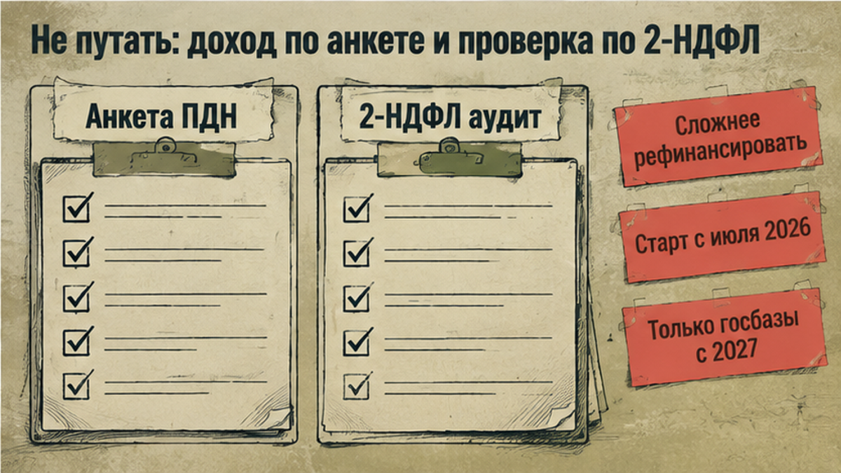 Чек-лист: чем отличается доход в анкете от проверки по справке 2-НДФЛ
