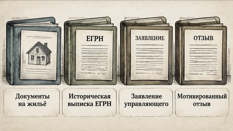 Для оценки спора проверить документы на жильё, сведения ЕГРН, заявление управляющего и подготовить отзыв