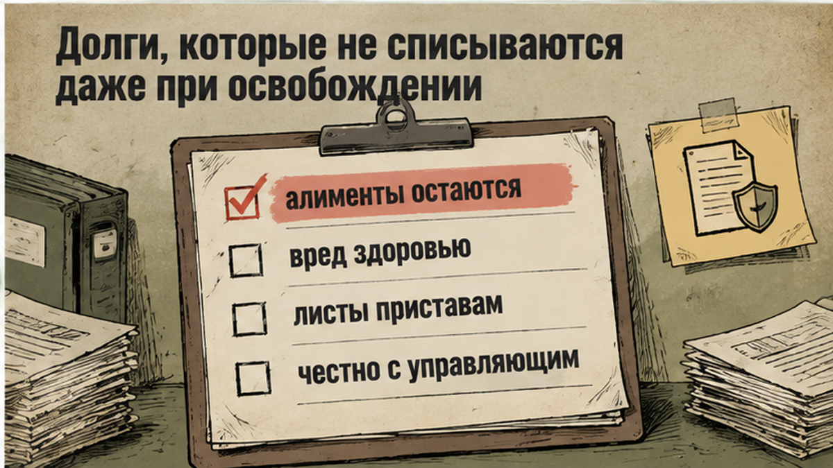 Чек-лист обязательств, которые сохраняют силу после освобождения от долгов