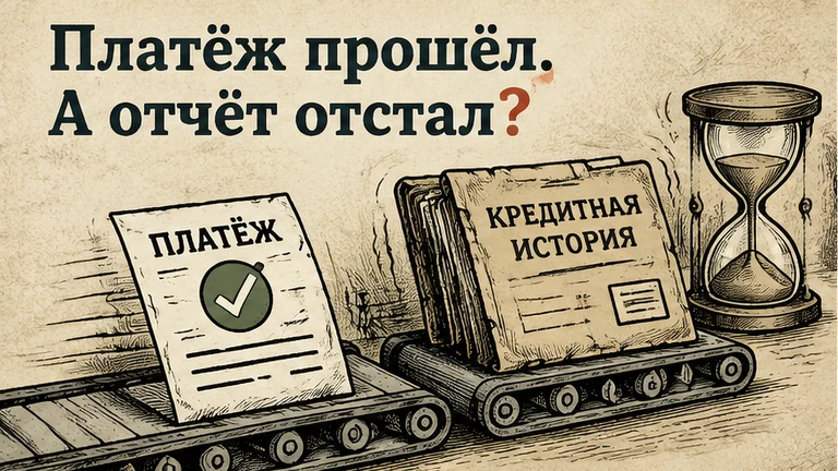 Платёж уже выполнен, а бумажная папка кредитного отчёта догоняет его по конвейеру
