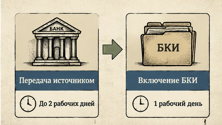 Два этапа обновления: источник передаёт сведения, БКИ включает запись