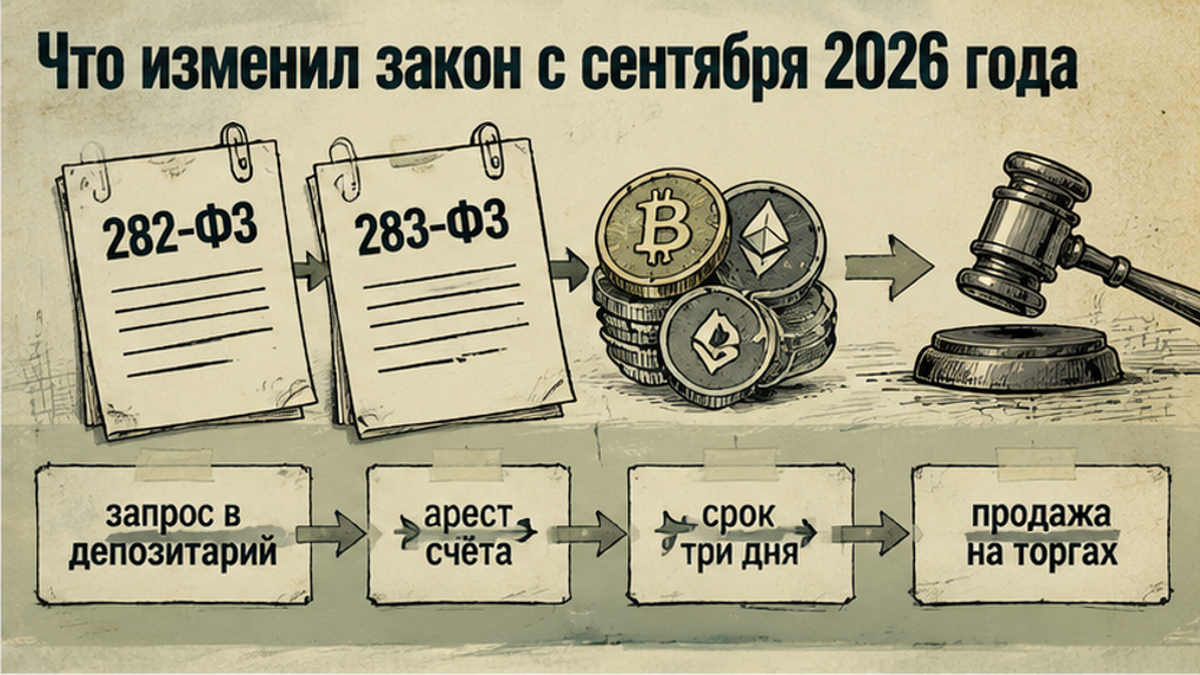 Инфографика: какие законы с сентября 2026 дали приставам доступ к цифровым активам